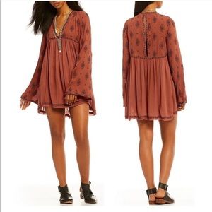 NWT‎ FREE PEOPLE DIAMOND EMBROIDERED TUNIC Boho Cottagecore Indie Festival